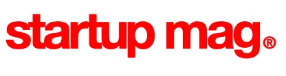 startup mag logo in red lowercase letters
