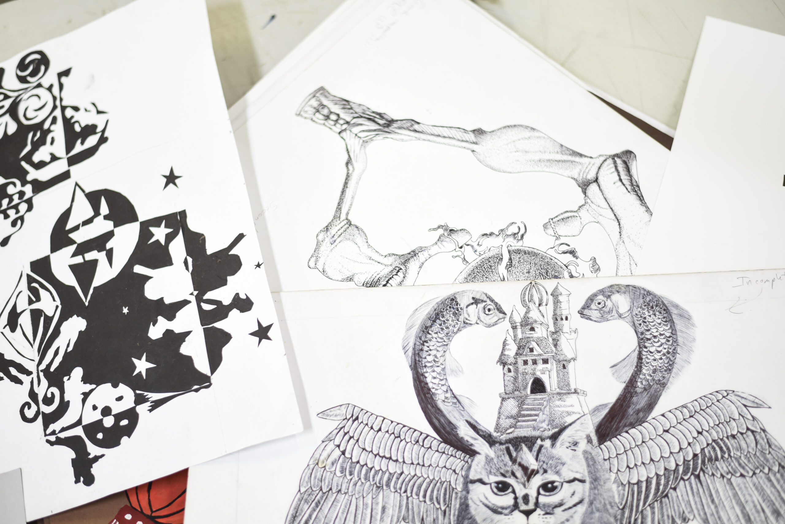 Artwork by a VUT student, illustrating how visual art can explore identity, knowledge and lived experience.