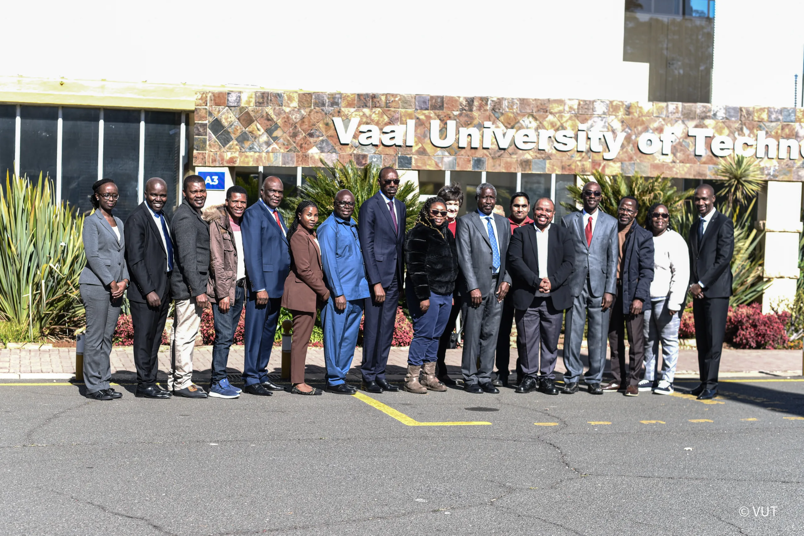 Delegates from Kenya's NIRU and VUT officials pose for a group photo during the benchmarking visit at Vaal University of Technology.