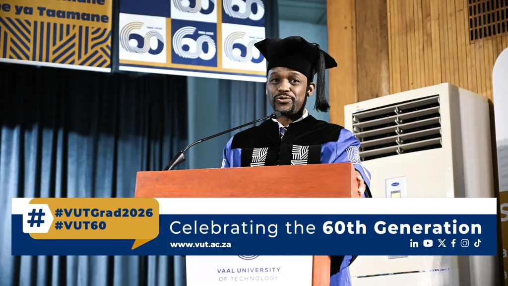 DR Jamese – Vaal University of Technology Dr James Ramakau inspires VUT graduates to lead with courage, integrity and innovation at the 2026 graduation ceremony
