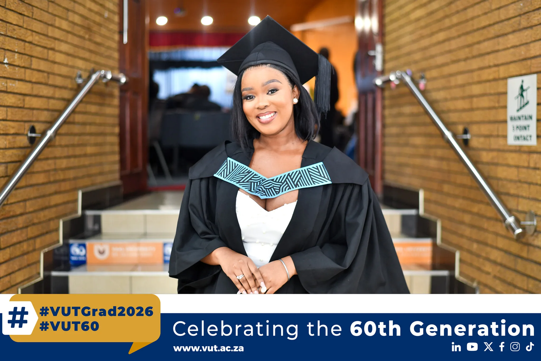 Lethabo Phosho celebrates her graduation from VUT, overcoming hearing challenges and demonstrating resilience in Human Resource Management studies.