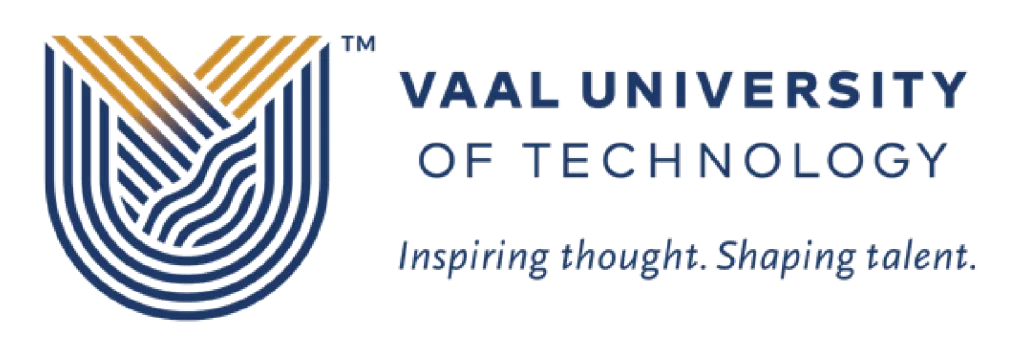 Vaal University of Technology logo: blue shield with concentric arcs and orange chevrons, plus the text 'VAAL UNIVERSITY OF TECHNOLOGY' and the motto 'Inspiring thought. Shaping talent.'