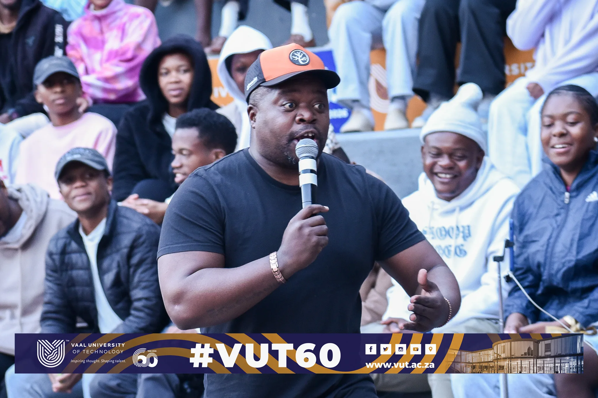 VUT Comedy show – Vaal University of Technology – Vaal University of Technology Legendary comedian Mashabela Galane graced the amphitheatre with his hilarious jokes.