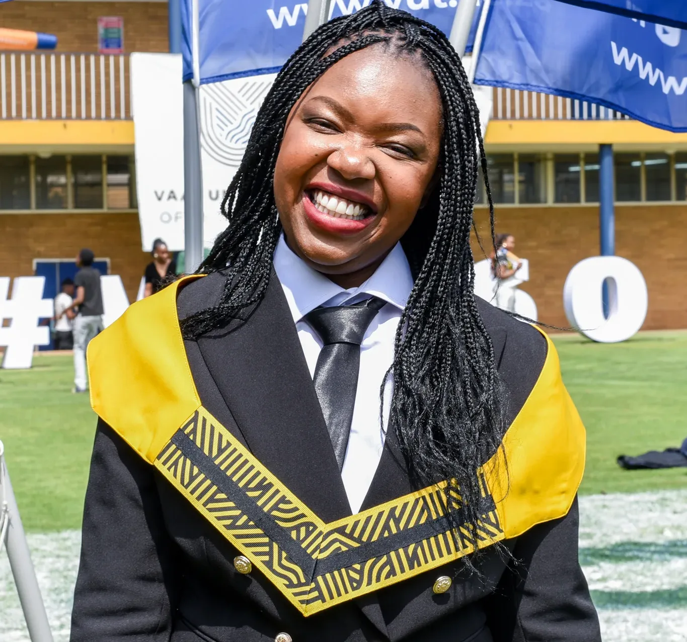 Ms Tshifhiwa Mashaba proudly graduates with a Postgraduate Diploma in Medical Technology at the Vaal University of Technology's Spring Graduation 2026, following years of balancing work, academic commitments and personal responsibilities to achieve her goal.