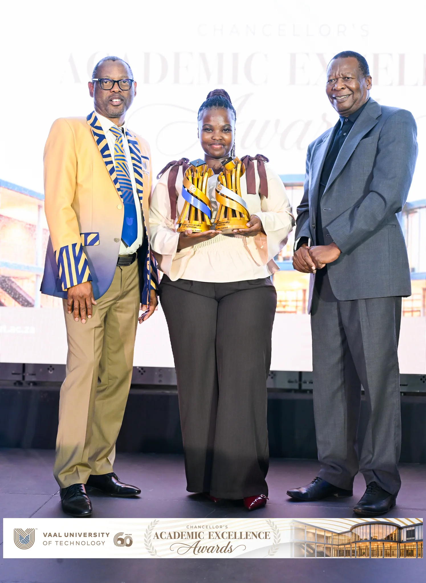 Ms Miya Mabena, VUT’s overall top-performing student, celebrates academic excellence, discipline and dedication at the Chancellor’s Academic Excellence Awards.