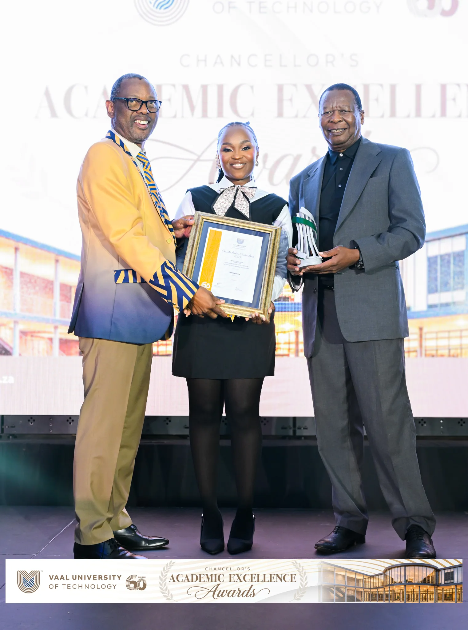 Ms Tshenolo Mabothokgong Mashaba is honoured as the top Postgraduate Diploma achiever in the Faculty of Engineering and Technology after attaining an outstanding 80% average in the Postgraduate Diploma in Civil Engineering.