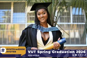 Ms Yolanda Masina – Vaal University of Technology – Vaal University of Technology Ms Yolanda Masisana, a dedicated athlete, proudly graduates with a Diploma in Human Resource Management. Her journey reflects faith, discipline and perseverance in pursuit of her dreams.