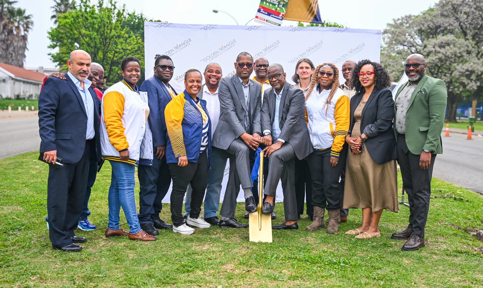 VUT Vice-Chancellor and Principal, Professor Khehla Ndlovu, leads the symbolic sod-turning ceremony, marking the official start of the VUT Precinct Enhancement Project. The project will focus on improving walkways, lighting, safety and connectivity, creating a more accessible and welcoming environment for the University community.